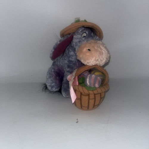 Disney Store Plüsch Ostern Eeyore Korb Hut Blumen Eier 6 Zoll Stofftier Spielzeug  - Bild 1 von 5