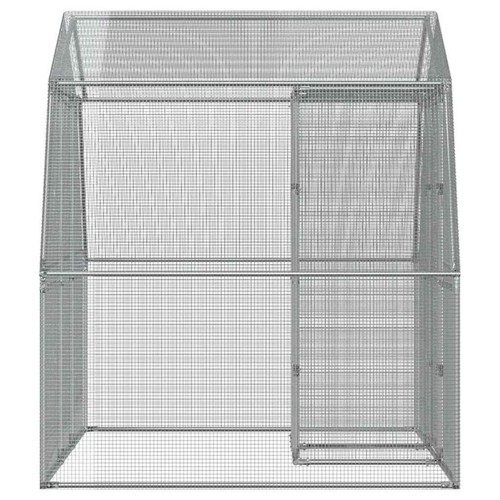 Moderna Jaula para Pájaros con Puerta Loro Aviario Plata Acero Galvanizado vidaXL - Imagen 5 de 8