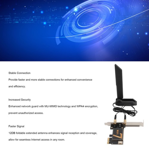 BE200NGW 8774Mbps PCIE WiFi Card Three Band Wireless Network Card With 12DB F CB - Afbeelding 17 van 23