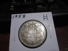 1958 - Canada silver 50 cent - Canadian half dollar
