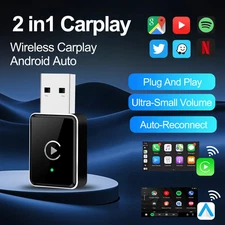 2in1 Wireless CarPlay & Android Auto Adapter Car Ai Box for VW Toyota Benz Audi