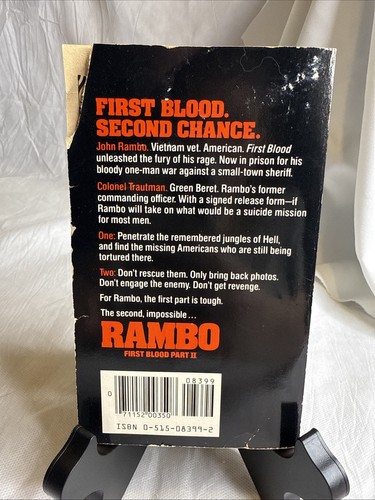 Rambo First Blood Part 2 by David Morrell 1985 Jove Publishing 1st Print - Picture 3 of 6