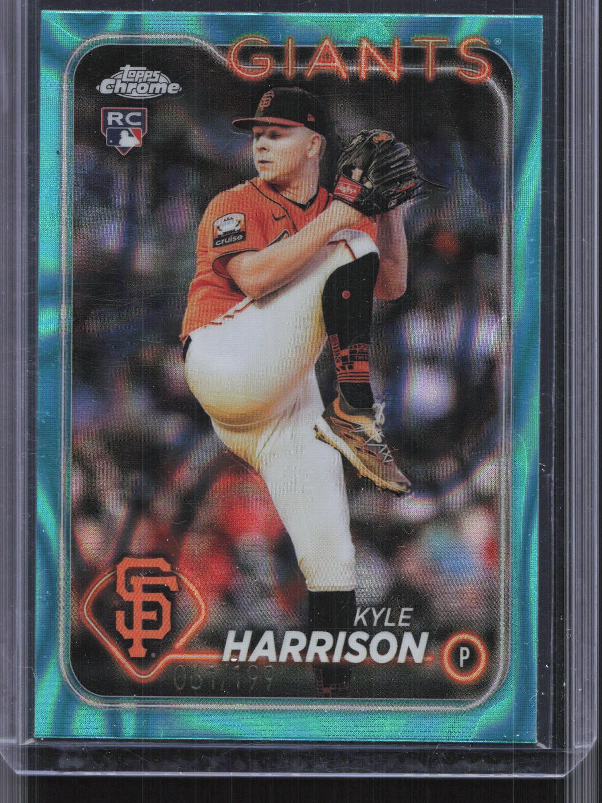 2024 Topps Chrome #191 Kyle Harrison Aqua Lava Refractor #/199