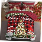 5 Pcs Size Christmas Comforter Set with Pillowcase & Twin Christmas Gnome 5