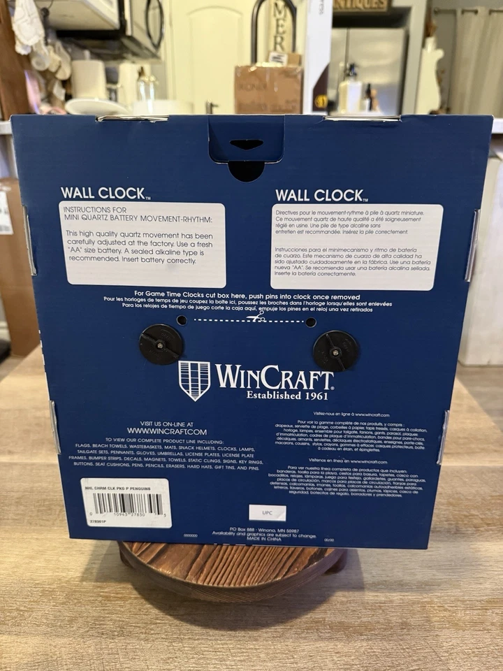 Reloj de pared WinCraft promocional “00/00” Pittsburgh Penguins redondo cromado nuevo en caja Foto 3 de 3