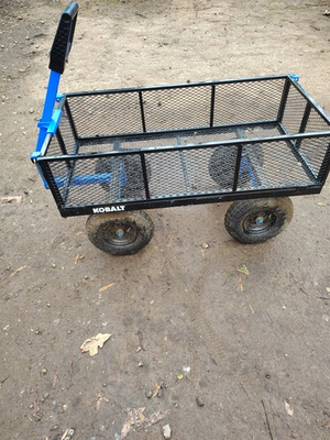 #ad Kobalt 6 cu ft Steel Yard Cart Garden Utility Wagon Camping Lawn Dump Heavy Duty $200.00