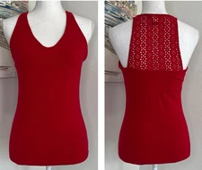 Victoria’s Secret Moda International Red Eyelet Lace Stretch Tank Top | Medium