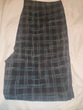 Counterparts Super Stretchy Teal Green/Black Plaid Pants Large Nice 👍