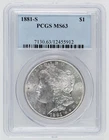 1881-S Morgan Dollar Coin PCGS MS63 Mint State $1 Silver Coin MS 63