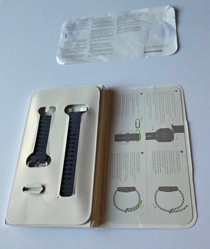 Unused OEM Apple Watch 49mm NAVY Ocean Band wt Black Titanium Finish in Retail P - Picture 9 of 12