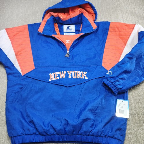 New York Knicks Starter Jacket Men XL Vintage 1/2 Zip Puffer NBA Blue Deadstock - Picture 12 of 14