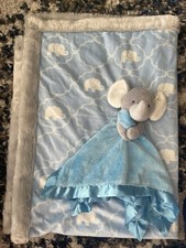 HB Hudson Baby blue gray elephant print soft blanket  Carter  s Elephant lovey