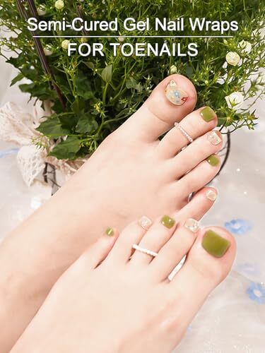 Gel Toenail Wraps Sticker, Summer Pedicure Strips Long Lasting Salon color 28 - Picture 6 of 7