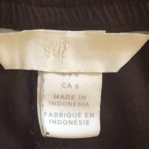 H&M Wide Leg Cropped Pants Size 6 Brown - Picture 2 of 8