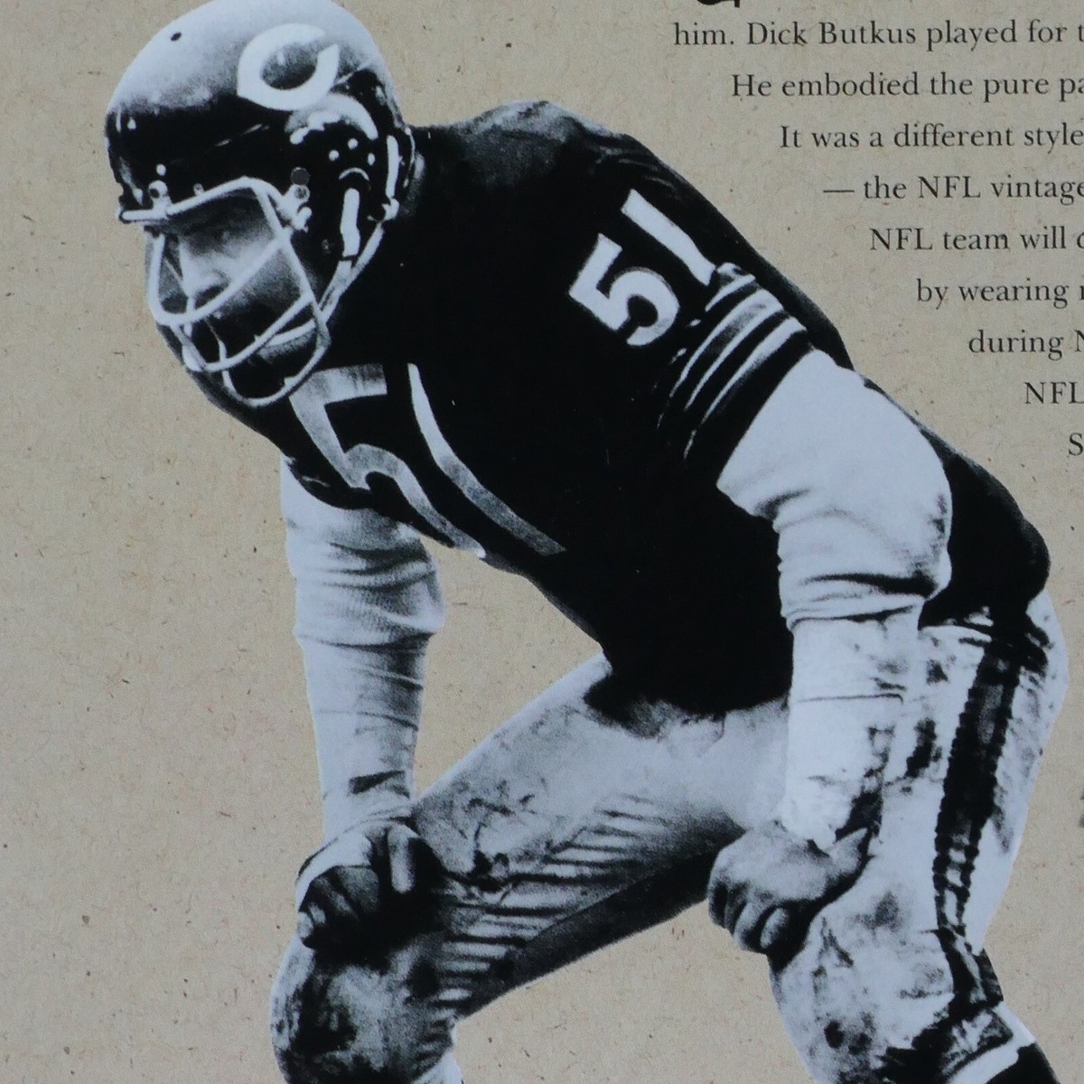 Dick Butkus Chicago Bears Never Wore Earring VTG 94