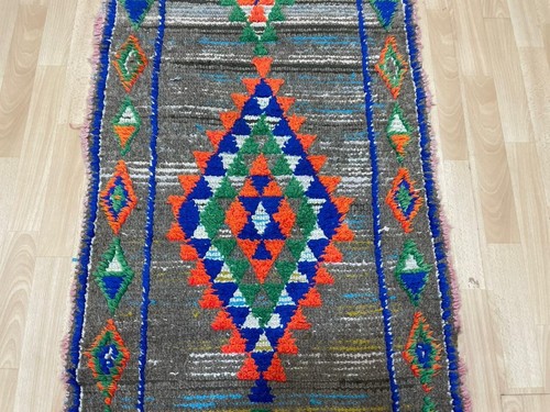 2’3x9’2ft Vintage Hand-knotted Wool Hallway Runnner Rug Long Narrow Hall Carpet - Picture 5 of 13