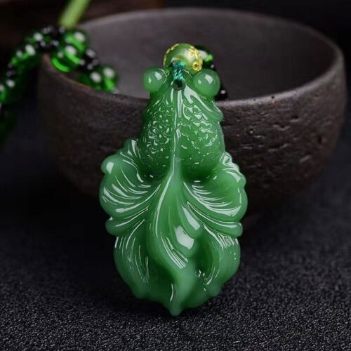 Simulate natural green jade necklace pendant, handcrafted lucky charm necklace - Picture 17 of 30