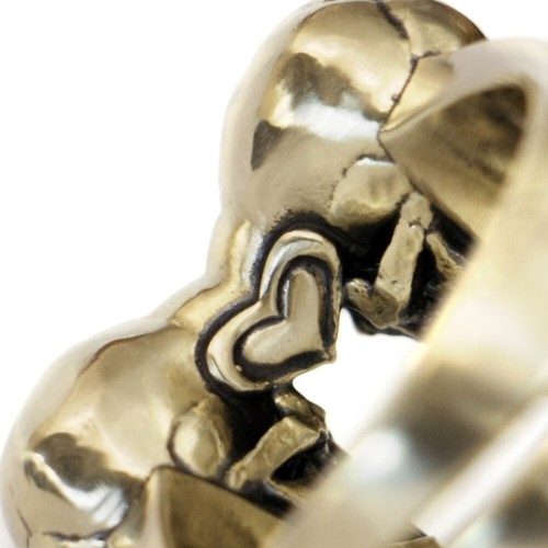Anillo Corazón Calaveras Latón Amor Forever Punk Joyería BR443B Reino Unido Talla L1/2~Z5 BZ - Imagen 8 de 36