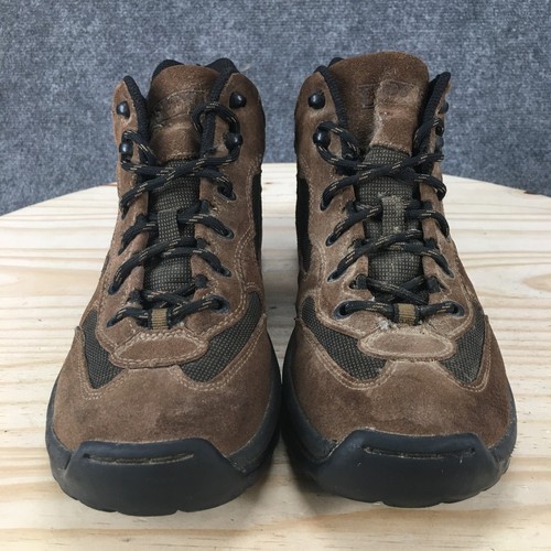 Lands End Boots Womens 9 M Hiking Ankle Booties Brown Suede Lace Up Round Toe - Picture 7 of 13