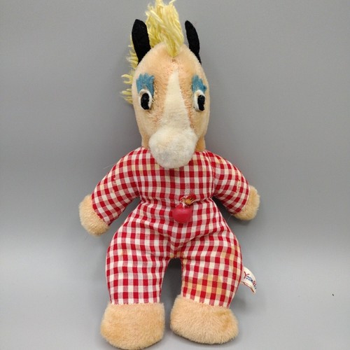 Yoski Pet Vintage Peluche Caballo Cuadros Peluche Fieltro Hecho en Japón 10" - Imagen 1 de 12