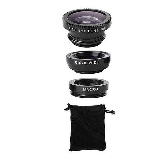 3 In 1 Mobile Phone Macro Fish Eye Lens Universal Wide Camera Lenses For iPhone - Picture 6 of 12