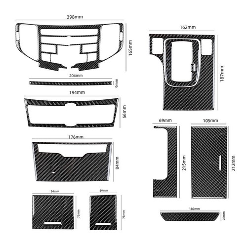 For Acura TSX Carbon Fiber Car Interior Central Console Cover Trim Type B 12Pcs  - Picture 3 of 11