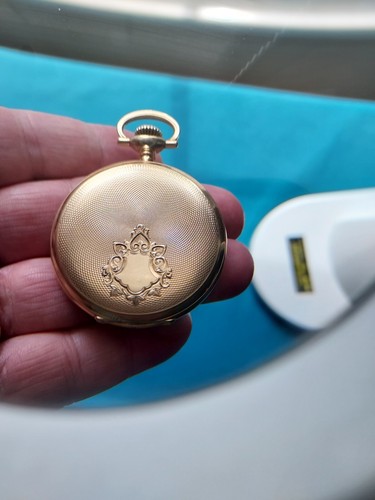 1908 Antique Traub Bros & Co 14 KT Gold Pocket Watch. Longines Movement. 5882 - Picture 2 of 14