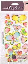 Vintage Sticko flat stickers VELLUM BUTTERFLIES theme 55583 FAST FREE ship