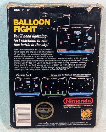 Balloon Fight (Nintendo NES, 1989) Komplett mit Box & Handbuch - 5-Screw Hang Tab! - Bild 7 von 13