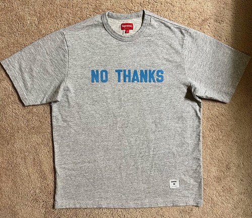 Supreme No Thanks Short Sleeve Heavyweight T-shirt Mens size Medium Grey - 第 1/7 張圖片