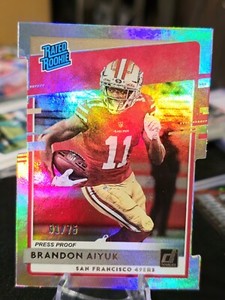 2020 Panini Donruss Press Proof Silver Die Cut #319 Brandon Aiyuk Rookie #31/75 