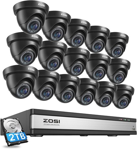 ZOSI 16CH h.265+ 1080P CCTV Caméra de Vidéo Surveillance Extérieur Alarme Maison - Afbeelding 1 van 10