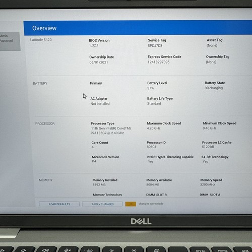 Dell Latitude 5420 FHD 14" | i5-1135G7 2.4GHz | 8GB RAM | No OS/SSD | Good Batt. - Picture 2 of 7