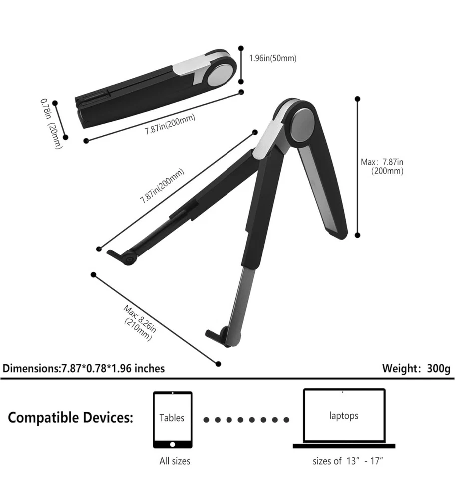Laptop Stand for Laptop Adjustable Portable Tablet Holder 10-15.6 Inch (White)