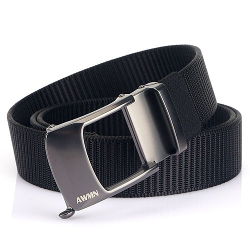 belt with hollow buckle head, casual waist belt Men's nylon automatic buckle - Picture 3 of 21