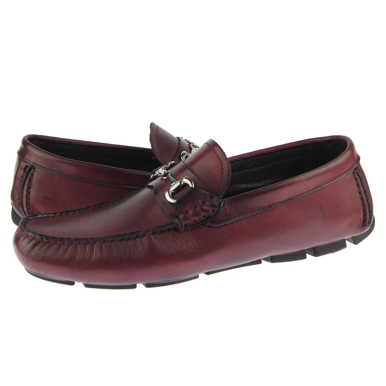 Alex D "Richmond" Men's Leather Moccasins, Driving Shoes, Bit Loafers, Red
Opens in a new window or 