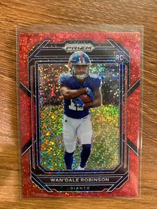 Wan'Dale Robinson RC New York Giants 2022 Prizm Red Sparkle SSP. Card #315