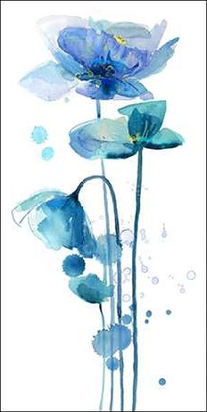Jin Jing Indigo Poppy I Keilrahmen-Bild Leinwand Blaumen Mohn blau floral Jin Jing Indigo Poppy I Keilrahmen-Bild Leinwand Blaumen Mohn blau floral