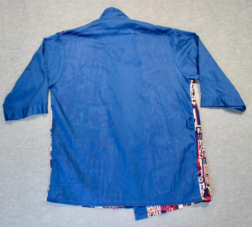 VINTAGE 1970er HERREN SHORTY BADEMANTEL ÄGYPTISCHER DRUCK MONTGOMERY STATIONEN OHNE GÜRTEL - Bild 2 von 5