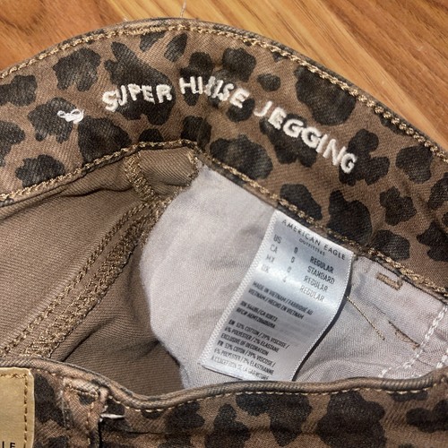 American Eagle Jeans Super High Rise Jegging Womens Size 0 Leopard Print - Picture 4 of 6