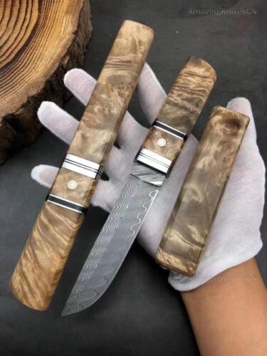 Japanisches KatanaMesser Damast Stal Ninja Samurai Krieger Bushido Holz Bushcraf - Bild 2 von 17
