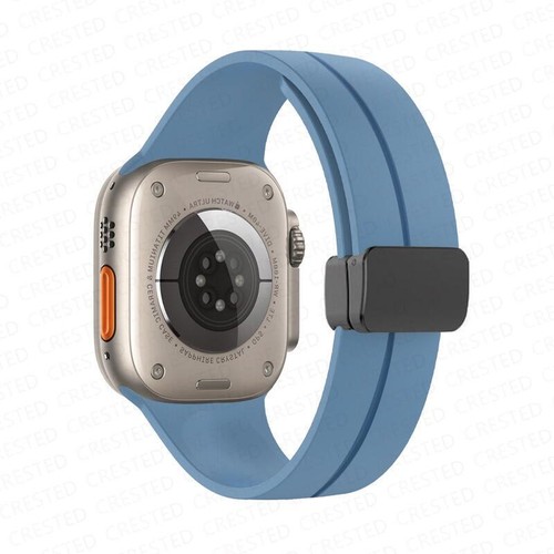 Magnetic Silicone Band For Apple Watch Ultra 2 10 9 8 7 46/45/49MM Wrist Strap - Picture 32 of 36