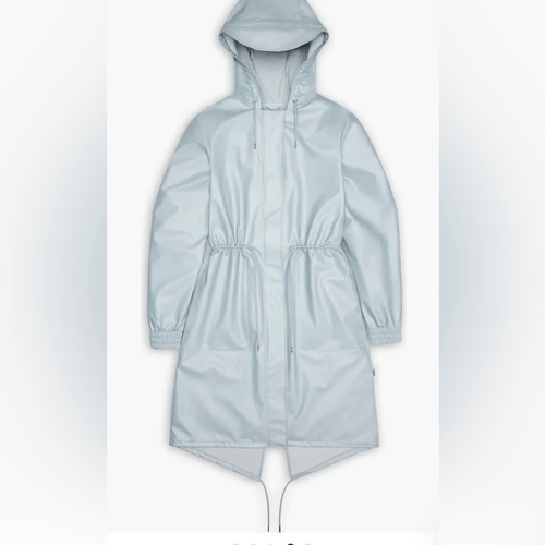 NUEVO CON ETIQUETAS RAINS Unisex Tanga W Parka Impermeable Chaqueta - Azul Cielo - Talla Grande - Imagen 3 de 4