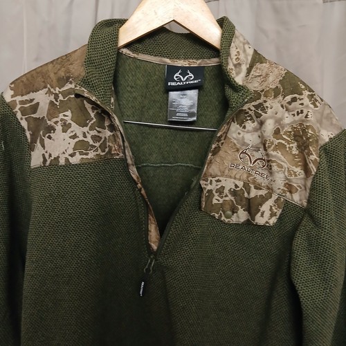 Realtree Men's camo sweater UltraQuiet WaveX 1/3 Zip Poly Hunting Pullover Sm. - Picture 4 of 12