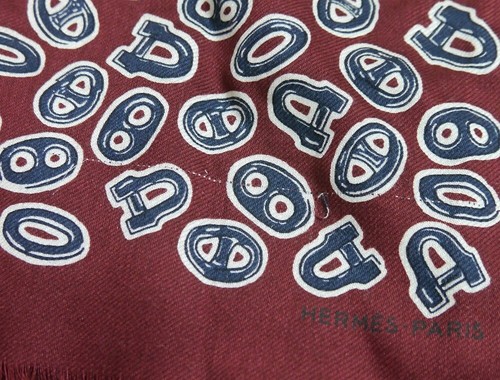 Authentic HERMES Chaine D'Ancre Scarf Stole Hoof WOOL #5434 - Picture 4 of 7