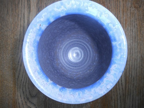 SUN signed Pottery Vase Studio Potter Blue Gray Shiney Art Handcrafted 6.5" tall - Picture 8 of 11