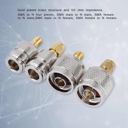 Conector Adaptador a N 4 piezas Macho Hembra a SMA RF Coaxial Adaptadores Conectores - Imagen 5 de 7