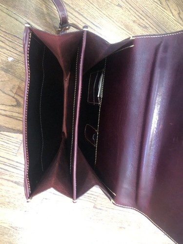 Holland Brown Leather Hand Made USA Saddle Shoulder Messenger Bag Briefcase - Bild 13 von 17