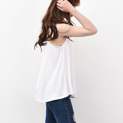 Canotta donna taglie forti scollo V canotta senza maniche senza schiena morbida casual camicia cami - Foto 7 di 36
