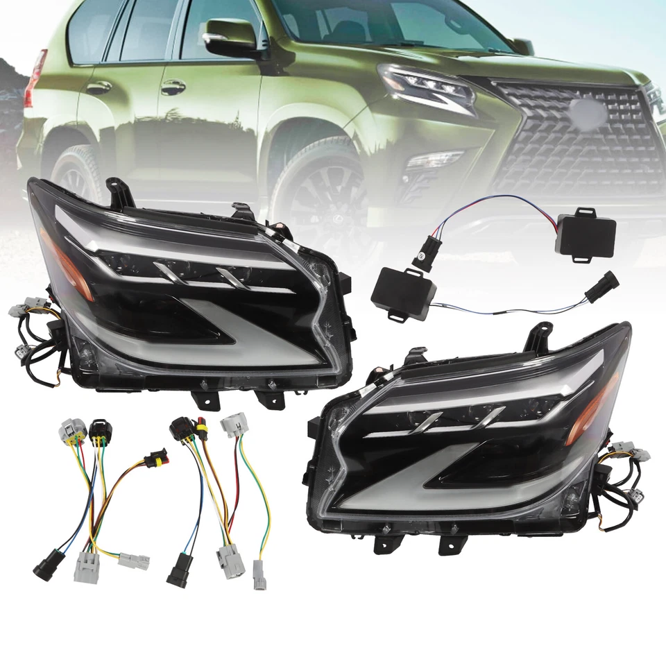 Pair For 2016-2019 Lexus GX460 LED DRL Headlight Sequential Signal Turn Assembly Foto 2 de 4